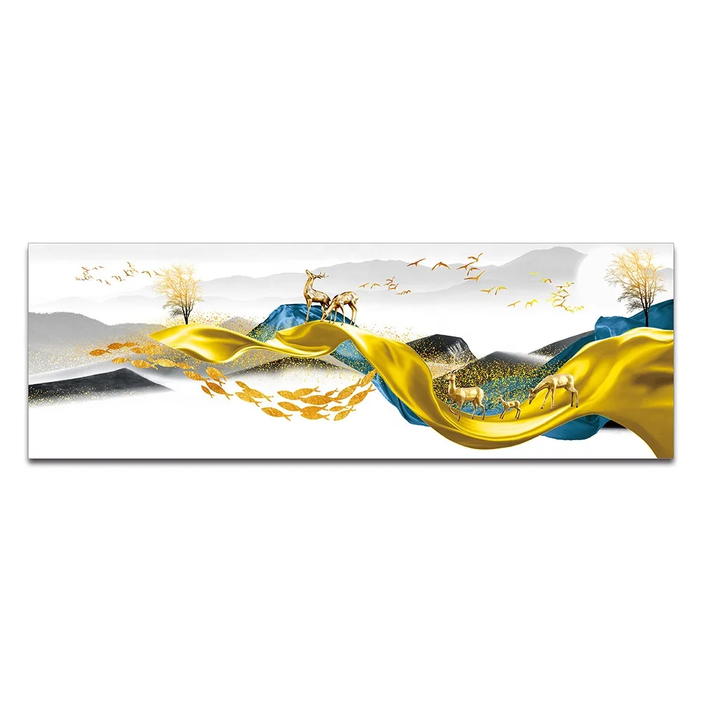 Best Selling  Damp Proof Abstract Scenery Painting Print Canvas Art Acrylic Wall Art for Hotel Room