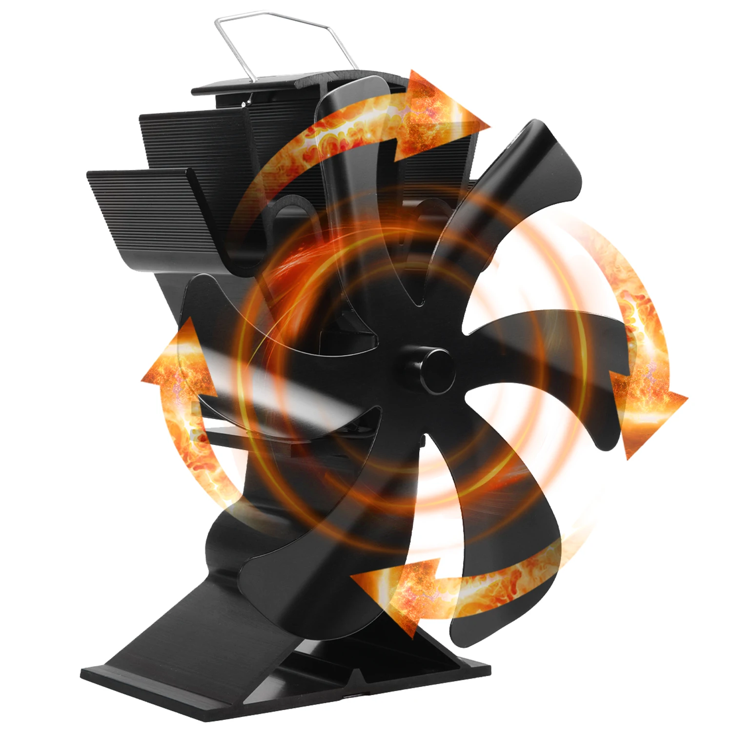 Wood Stove Fan Heat Powered 6 Blades Fireplace Fan Heat Stove Top Fan