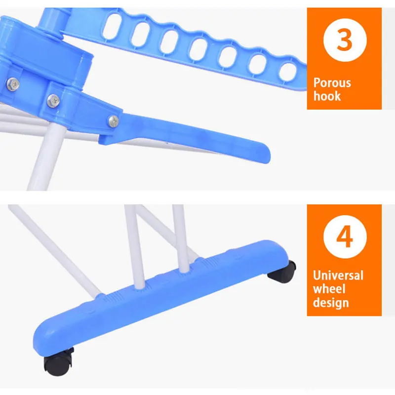 folding telescopic floor-standing double pole cloth rack metal clothes drying laundry racks towel cloth drying rack with wheels