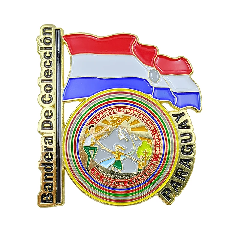Soft Enamel Pins Factory Wholesale Cheap Flag Pin Souvenir Custom Enamel Metal Gold Flag Lapel Pin Badge