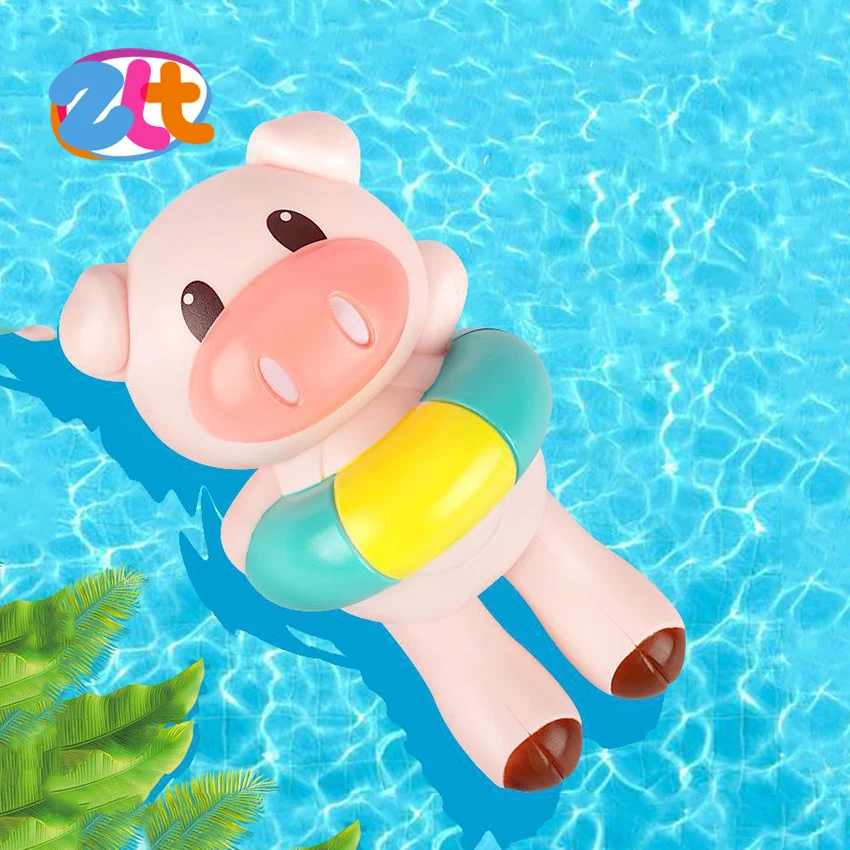 Новый дизайн мультфильм плавательный свинья Ванна игрушка для