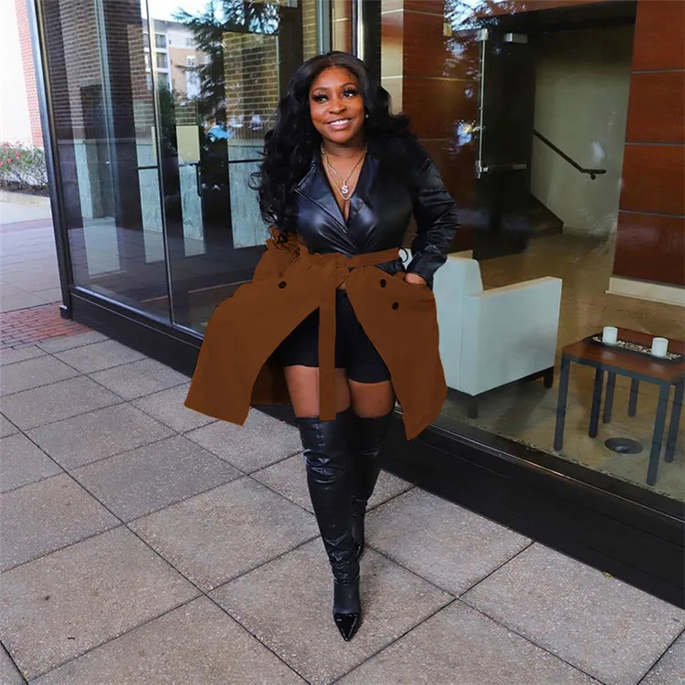 wholesales color blocking plus size women jackets and coats 2021