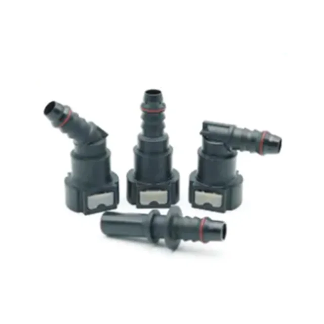 6AN Fuel Adapter Fitting to 3/8 GM Quick Connect Male LS EFI BLACK Quick Connect Male Quick Adapter Fuel Fitting