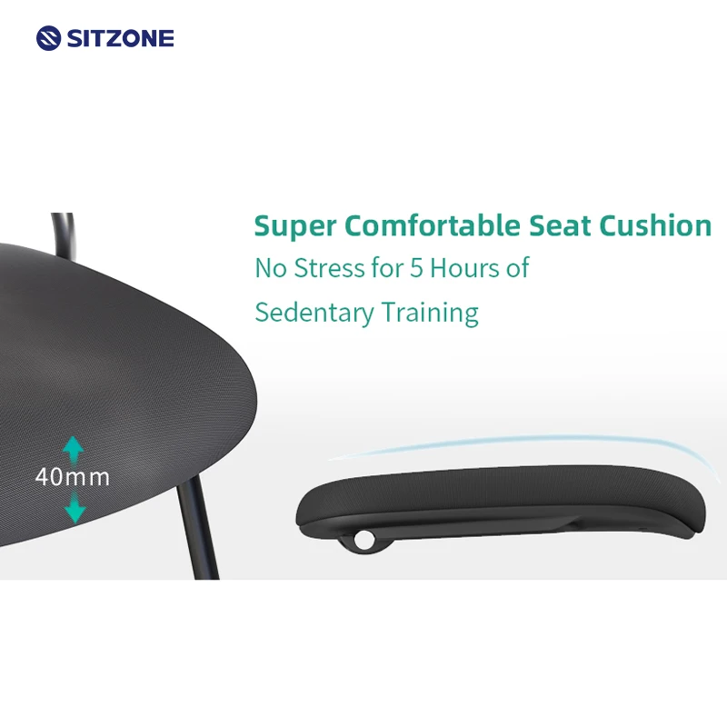 Sitzone Adjustable Ergonomic School Student Training Chair Mesh Seat with Writing Tablet Office Conference Visitor Chairs