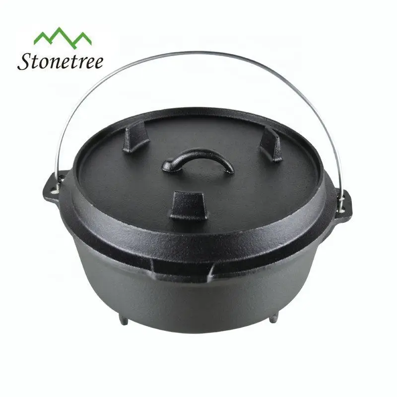 Customized outdoor cast iron single camping outdoor picnic dutch oven pot