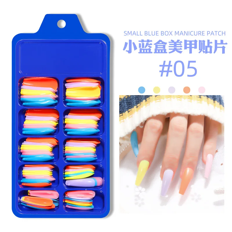 Ballet full patch nails Long French False Nail Natural Nude White Press on Nail Tips