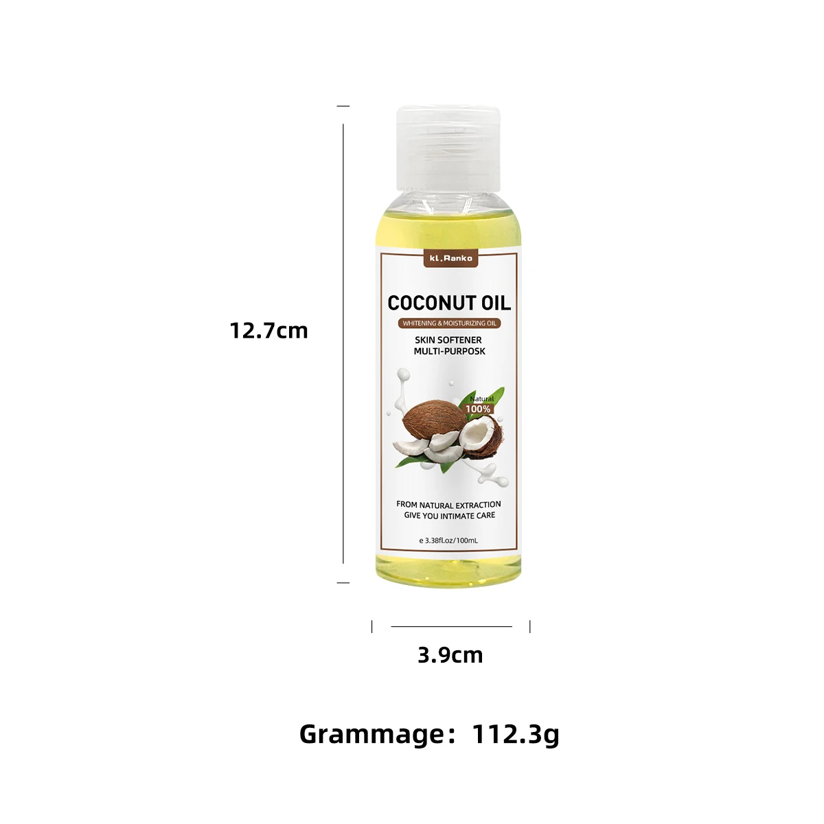 OEM ODM Custom Logo Natural Organic Pure Coconut Massage Oil Whitening Moisturizing  Essential Oil For Hair  Body Care Products