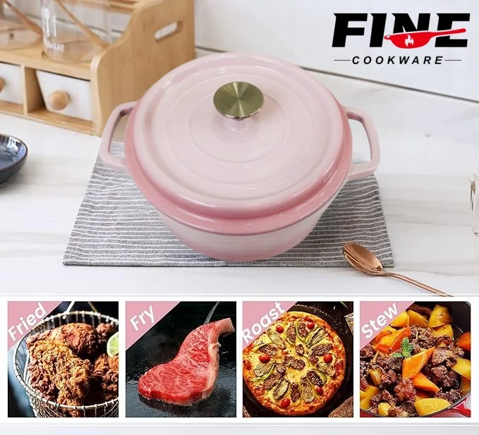 Newest Product Home Kitchen Cooking Pot Round Casserole Non Stick Enameled Dutch Oven Pot with Lid