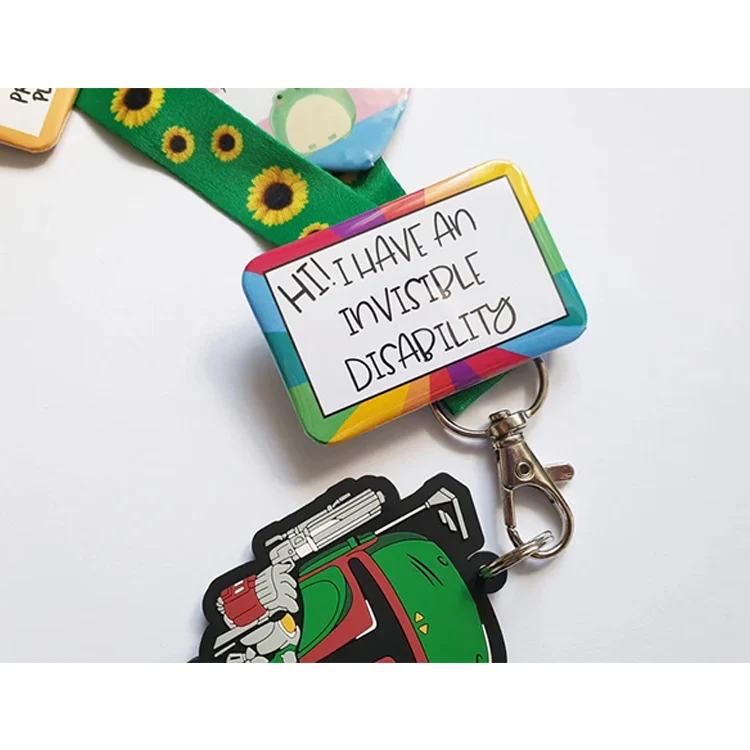 Custom Metal Heart Shape Chronic Illness Promotional Pin Button Badge