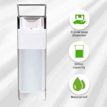 304 Stainless steel shell elbow press wall-mounted soap dispenser for hospitals