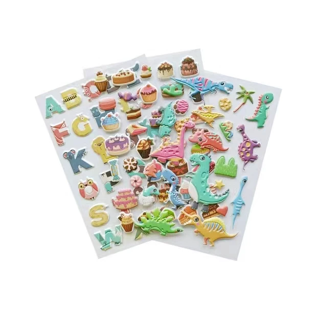 promotion custom logo PVC puffy sticker student like cute 3D sticker