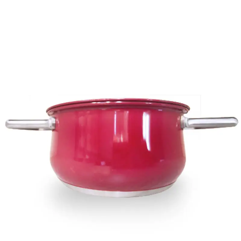 Round Bottom Double Boilers Stainless Steel Cooking Soup Stock Pots With Glass Lid