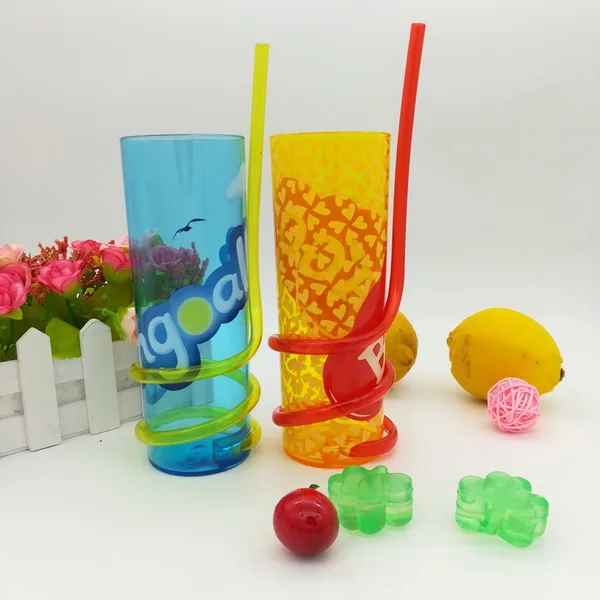 Пластиковый крутящийся соломенный стакан 10 унций, пластиковая чашка с соломинкой