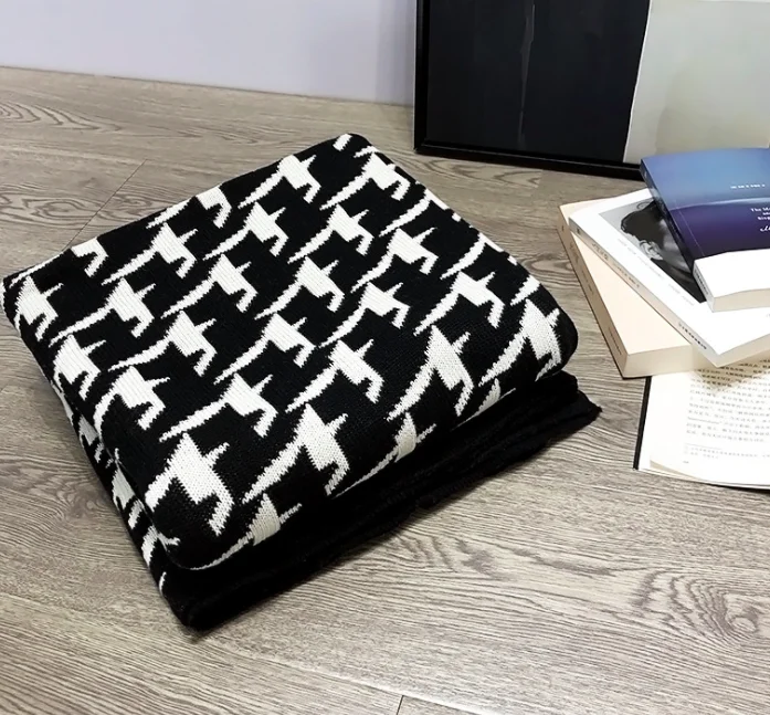 
Thousand bird pattern blanket board room sofa cover blanket 