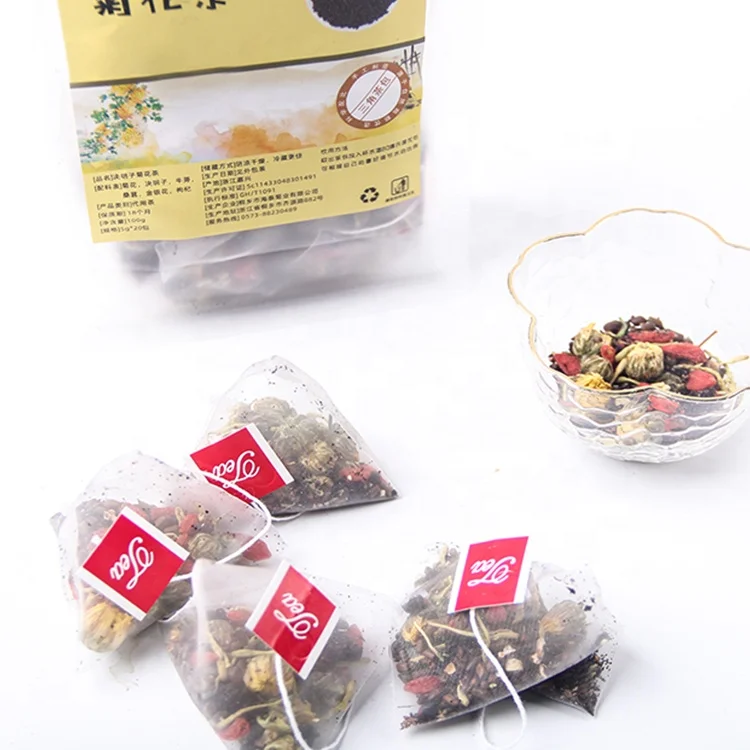 Oem Private Label Pyramid Triangle Tea Bag Blended Scented Tea Custom Tea Bag With Strings