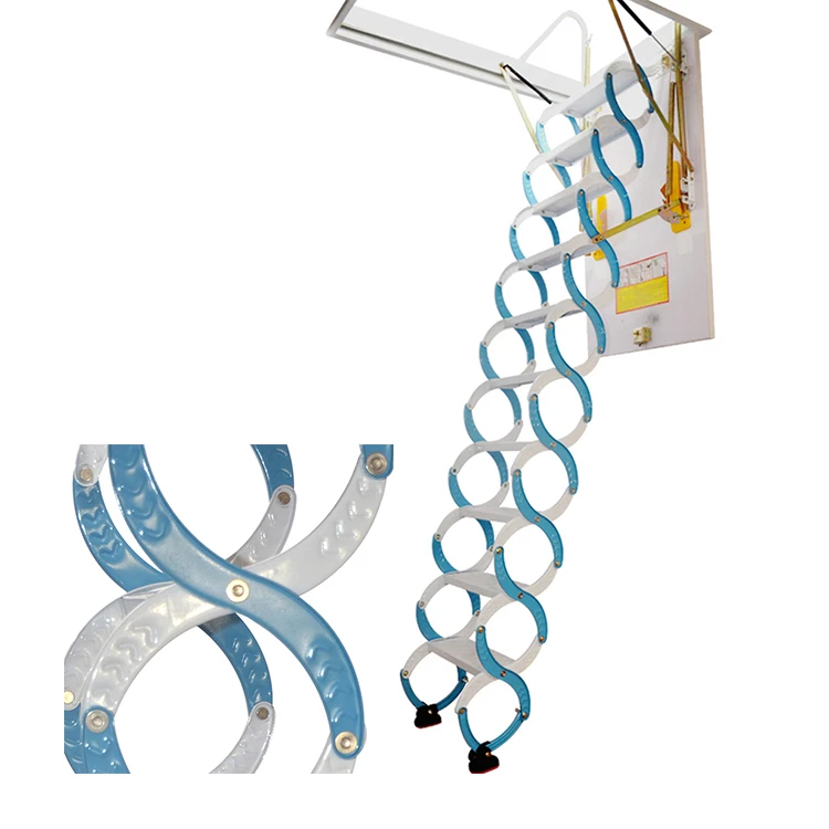 Стальная Выдвижная потолочная дешевая телескопическая лестница для