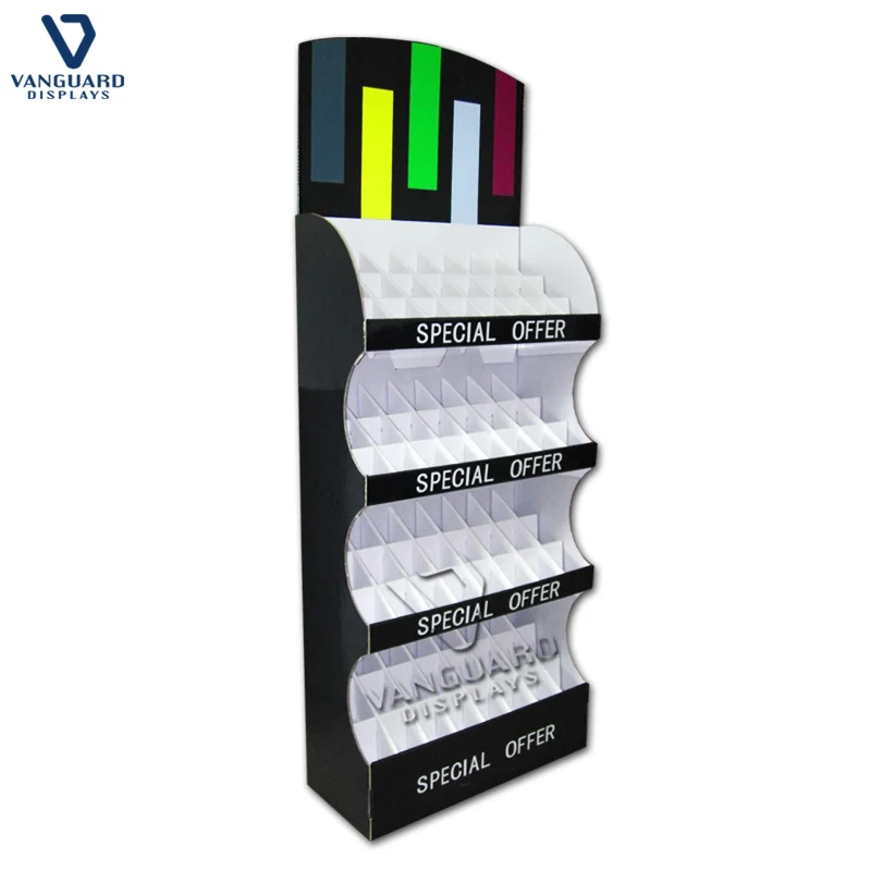 
Free Custom Design Retail Corrugated Paper Floor Display Stand Rack for Product Promotion 