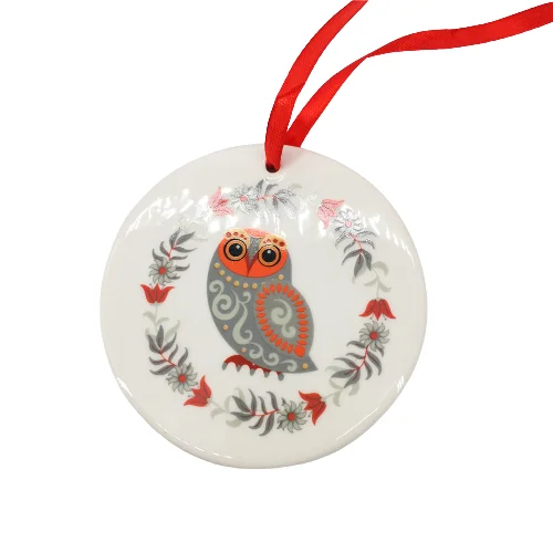 Ceramic Christmas Sublimation Two Side Printable Ornament for decoration