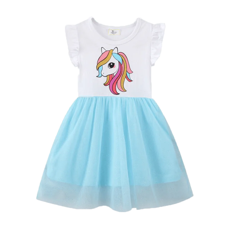 2022 Fashion Cute Korean Stylish Cotton 3D Flower Applique Baby Collar Pink Little Girls Clothes Dress For Kids Summer