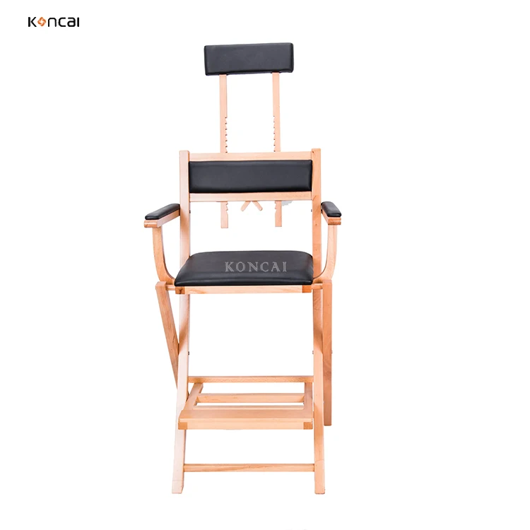 KONCAI FAMA factory Professional Wooden Makeup Chair with headrest Salon Beauty Director Chair KC-IN01