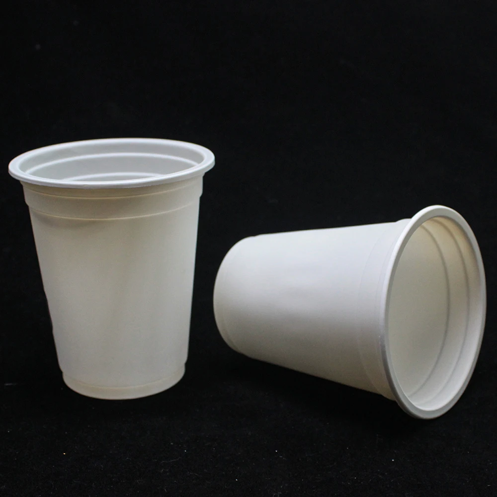 Natural 100% Biodegradable Disposable Biobased Tableware 95mm top diameter corn starch cup white custom for drinking