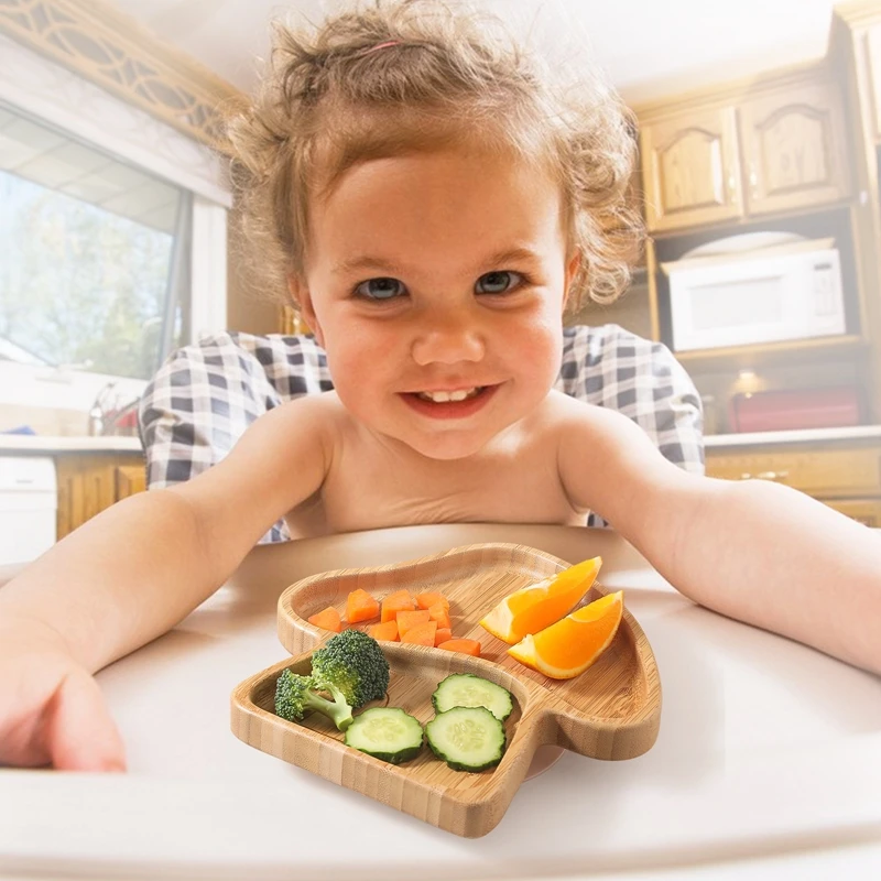 Cartoon Baby Feeding Tool Cute Mushroom House Kids Dinner Plate For Birthday Gifts