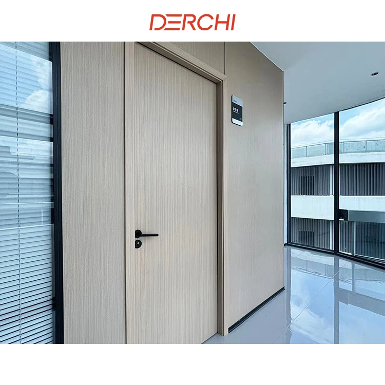 DERCHI interior white Primed Panel Door Hollow Core Molded Door Composite MDF Slab Doors