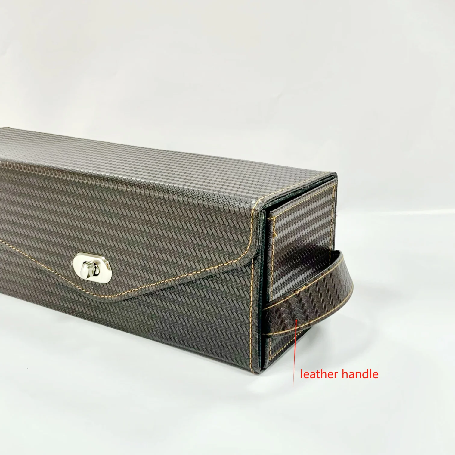 Custom Size Leather Wine Box With Handle Metal Lock Folding Custom Wine Bottle Gift Box Packaging Luxury Wine Box