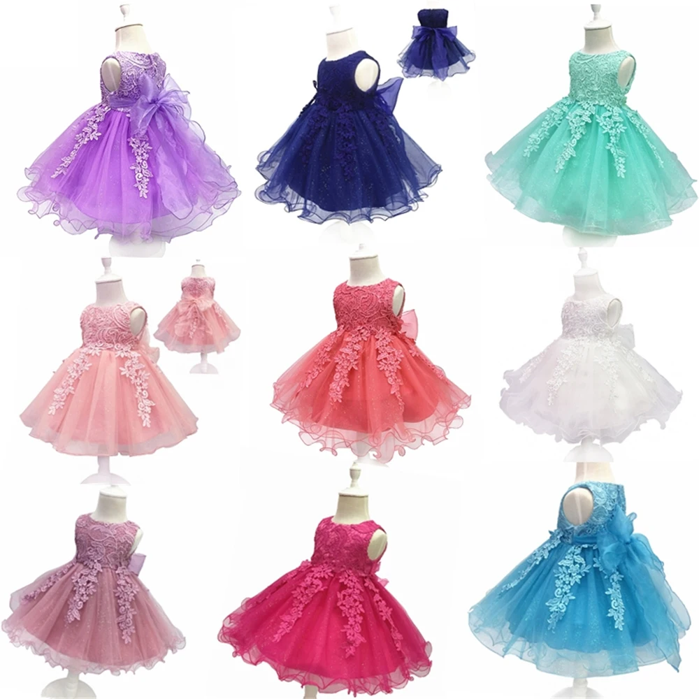 Online store wholesale fashion children embroidery tutu princess wedding birthday party kids baby girls retails dresses
