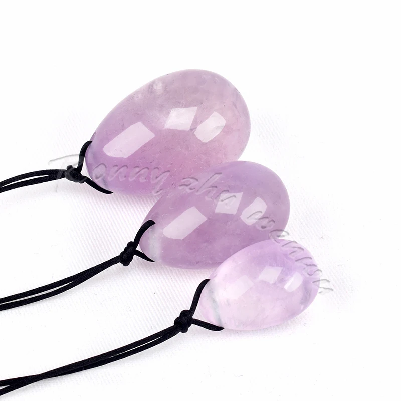 Gemstone Crystal Healing Stone Set Drilled light amethyst yoni egg For massage