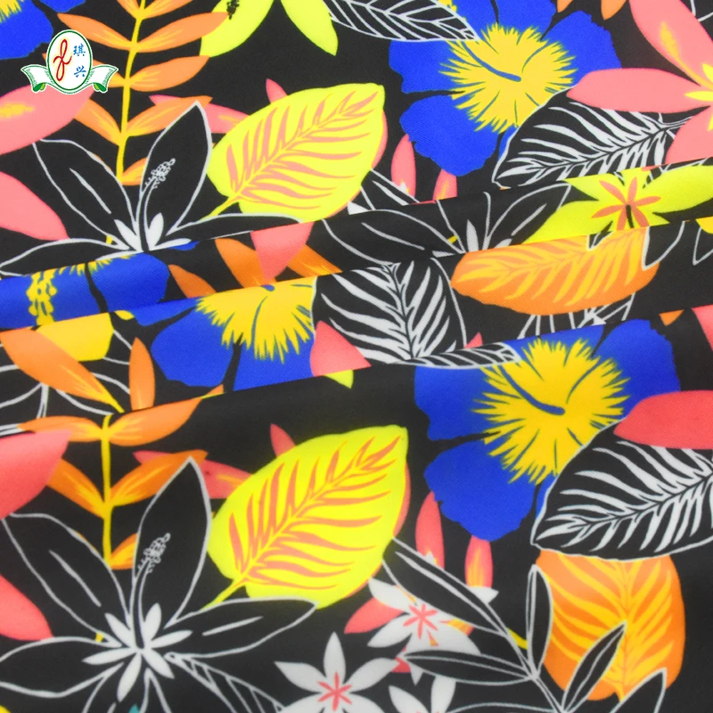 Hot selling customized color good stretch 17 Spandex 83 Recycle Polyester  Spandex  Fabric for swimwear