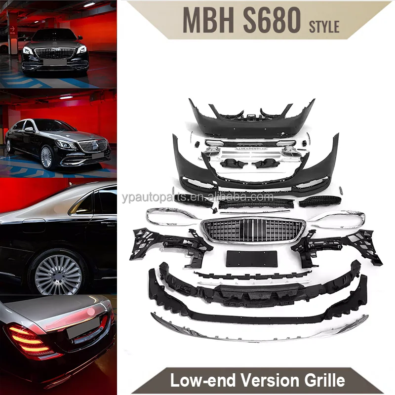 May Style Bodykit Facelift For Mercedes-Benz S Class W222 2014-2018 S680 Front and Rear Bumper Grille without ACC