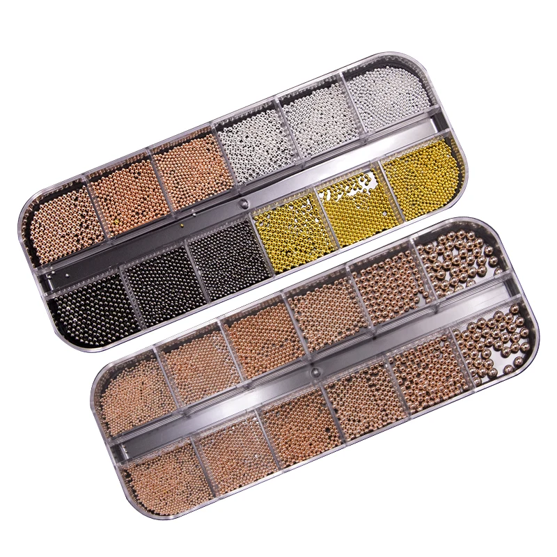 Горячая Распродажа, металлические бусины, розовое золото, дизайн ногтей, Мини нержавеющая сталь, маленькие микро икры, бусины для ногтей, 3D украшения