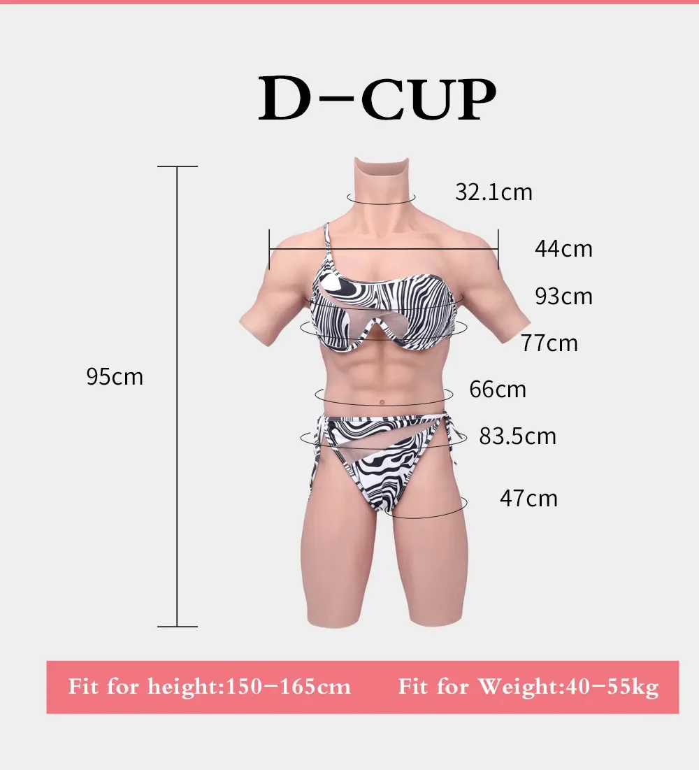 Silicone Artificial Realistic Body Suit Set With Pectoralis and Giant Boobs Muscle Suit for Cosplayer Actor Anime Cosplay