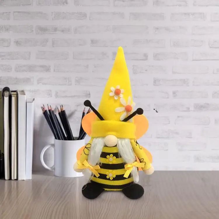 
Bee Home Decoration Festival Decorative Plush Gnome Doll Bee Festival Wings Bee Faceless Dwarf Old Man Doll 