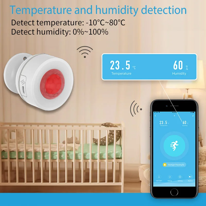 Anti-dismantle wifi smart humidity and temperature Pir motion sensors
