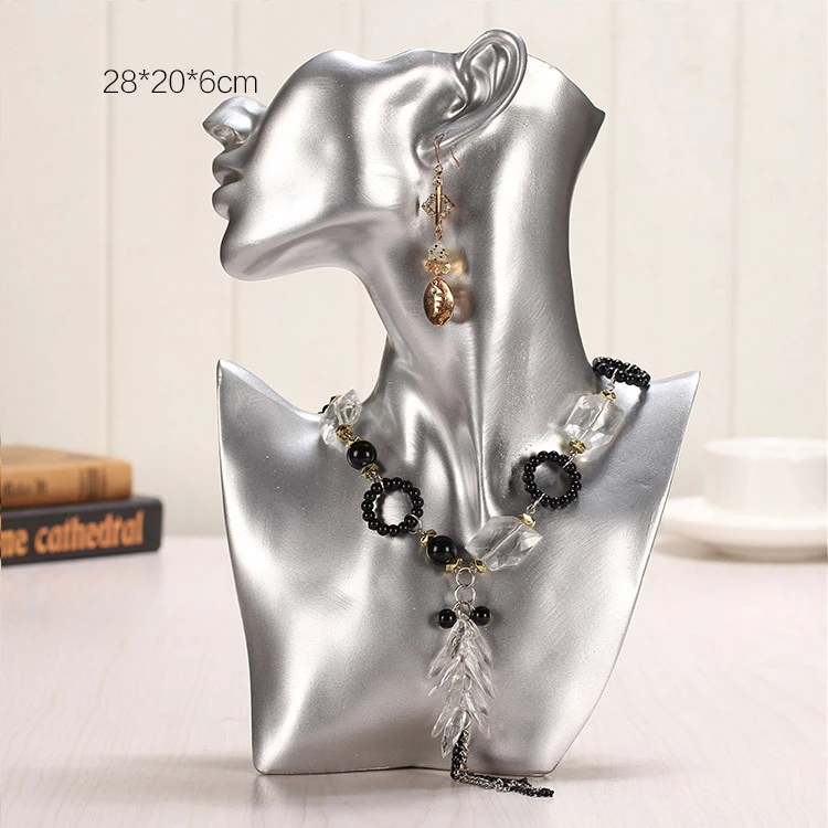 Ready To Ship Gold and Silver Resin Mannequin Jewelry Display Stand Jewelry Display Bust for Earrings Necklace