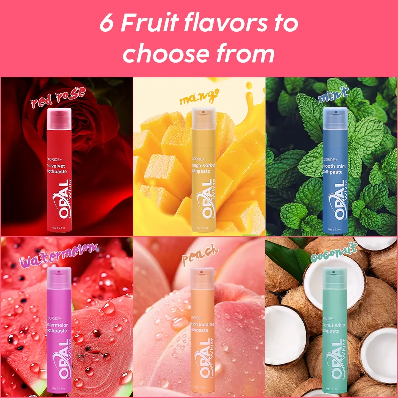 High Quality New Customized Branding Red Velvet Fruit Teeth Whitening Toothpaste for Home Use