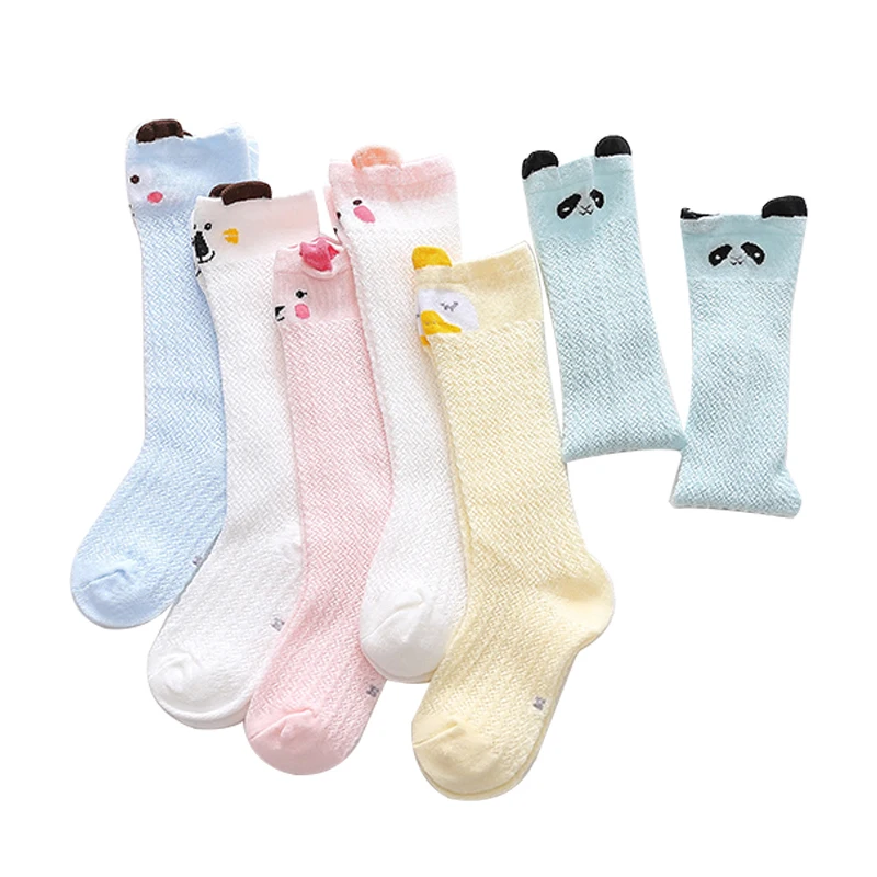 Summer New Design Anti Mosquito Newborn Stocking Thin Net Organic Cotton Knee High Baby Socks