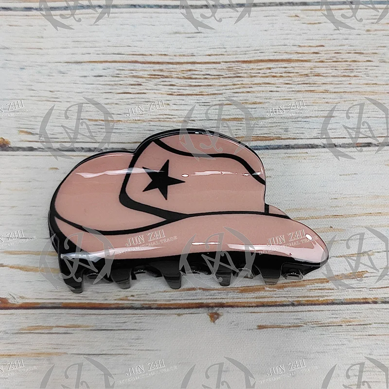 Girl Cowboy Acrylic Hat Boot Hair Clip