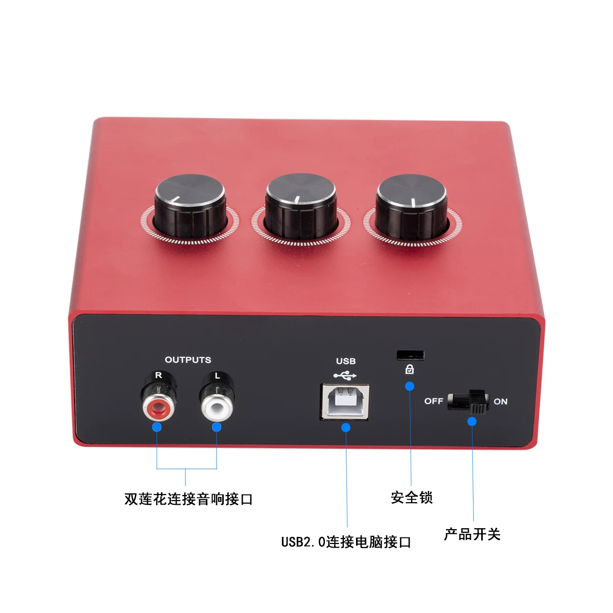 2022 2x2 USB audio interface for recording microphones and instruments Audiophile 48 kHz resolution for professional audio