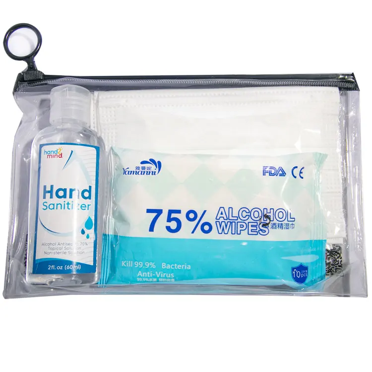 
Epidemic Prevention Antiseptic kit With Hand Sanitizer Alcohol Wipes Mask Pack 
