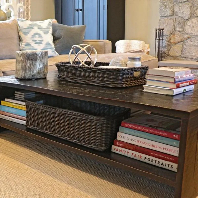 Wholesales Rectangular Rattan Wicker Storage Baskets for kitchen decorate and storage