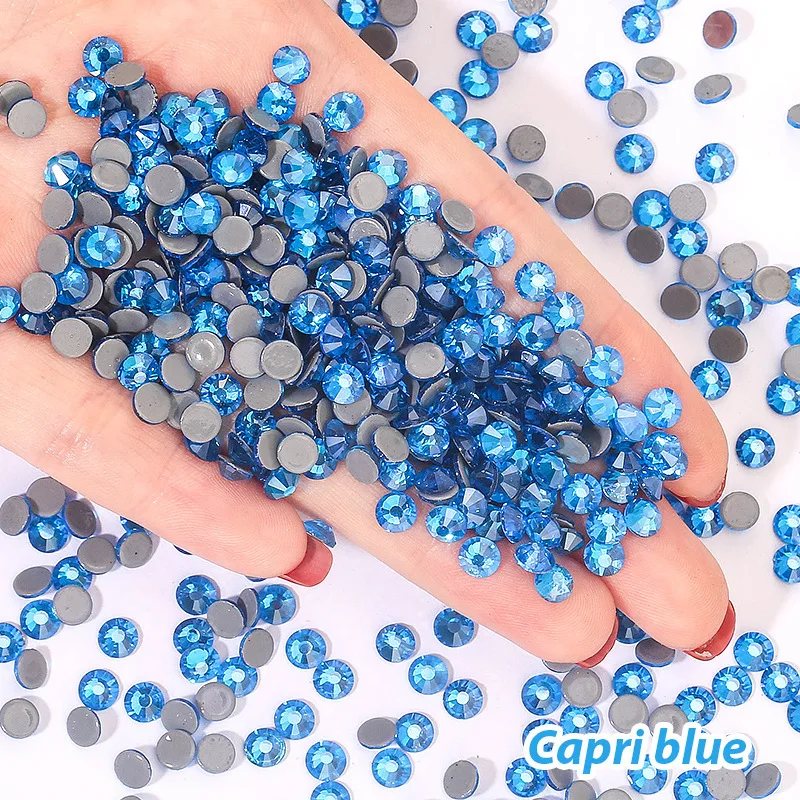 Qiao Crystal Hot fix Flatback bulk wholesale Loose Hotfix Glass DIY For Garment Accessories Gold Rhinestones For Clothes