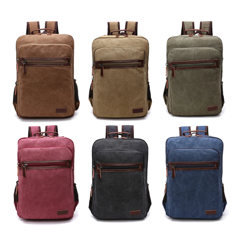 fashion leisure style cotton canvas laptop backpack chinese school  canvas backpack