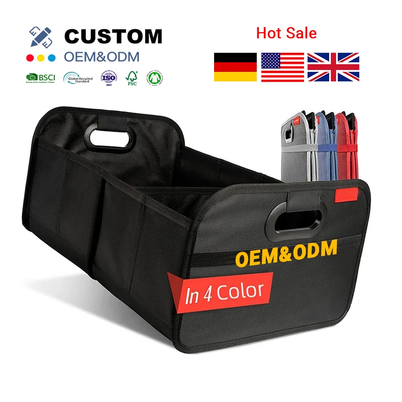Kuoshi Custom Portable Foldable Waterproof Car Storage Box Heavy Duty Car Trunk Organizer for Car Accessories