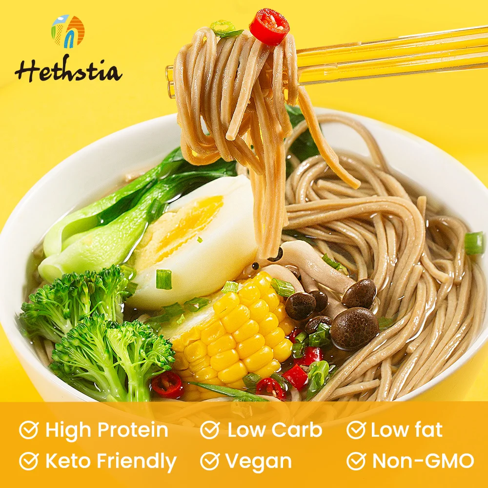Factory Supplier Price High Protein Noodles Vegan Customize Konjac Ramen Quick Cooking High Soy Protein Pasta