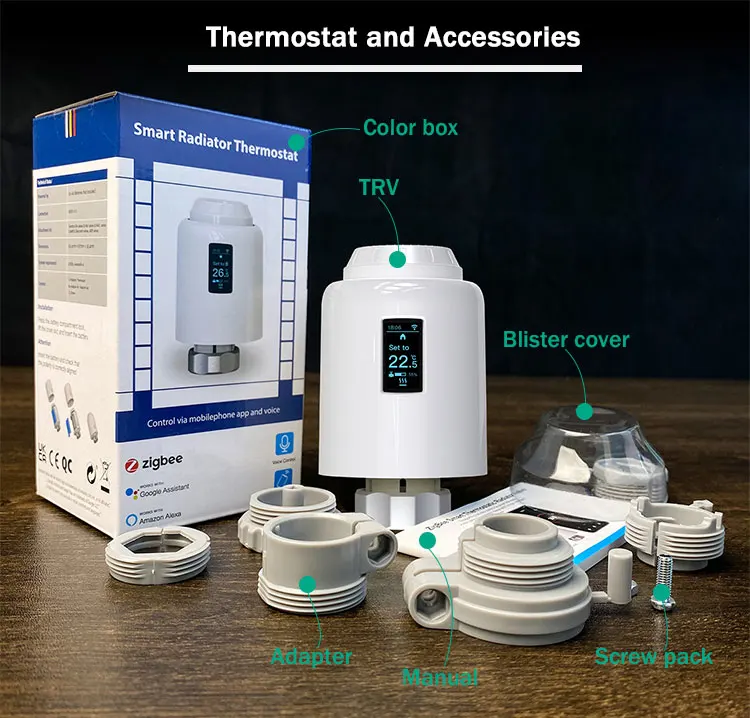 Ultra-low Power  OLED  Screen ZigBee Tuya Weekly Programming Smart Thermostatic Radiator Valve