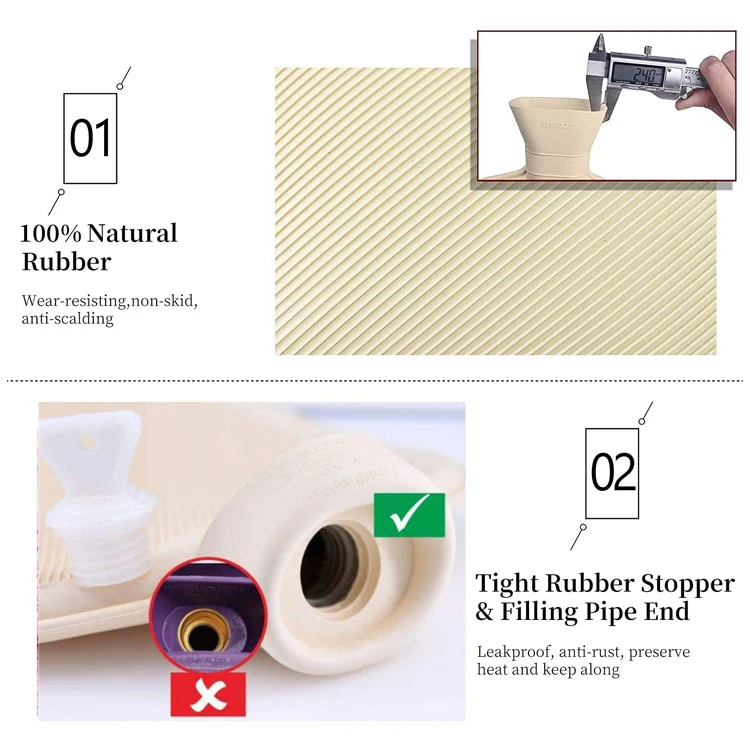 Best Selling Products 2022 Wholesale Custom Rubber Hot Water Bag with Plush Cover