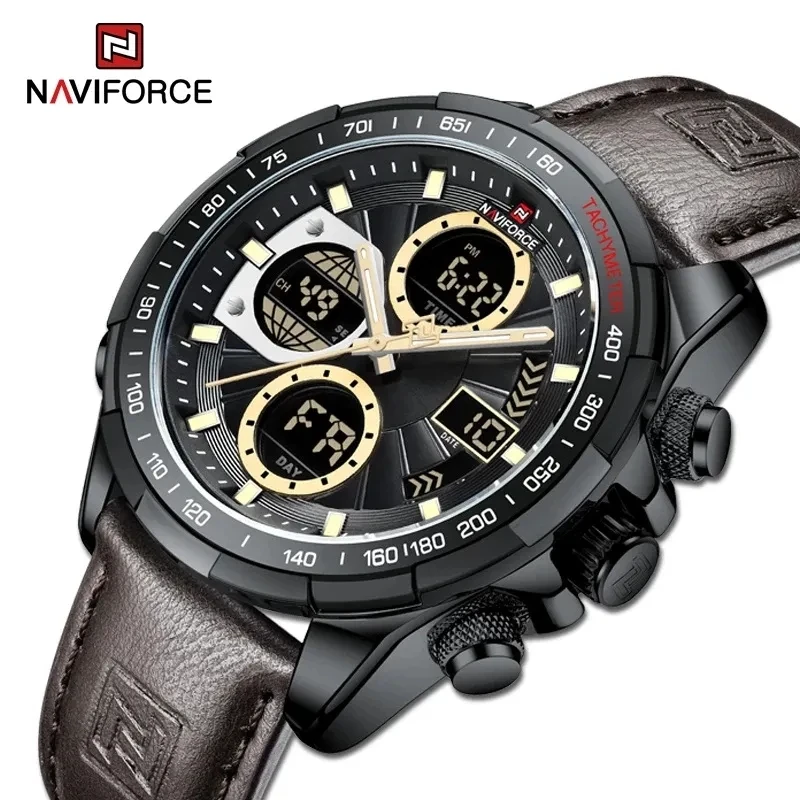 Reloj Naviforce Original Watch 9197 Fashion Digital Quartz Watches Men Luxury Sport Wristwatch Chronograph Dual Display Watch